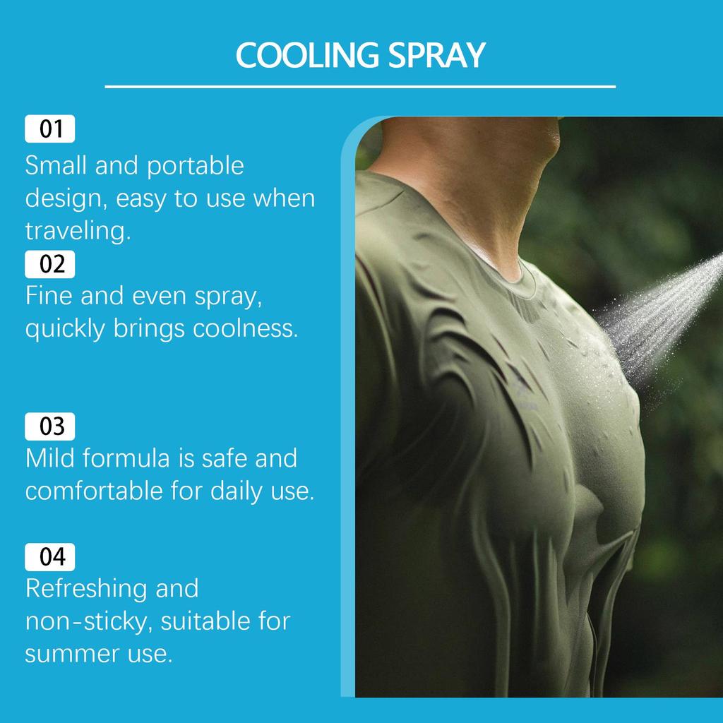 Cool Spray For Summer Outdoor Clothing: Refreshing, Cool And Non-Sticky, Physical Cold Sensation Cool Spray 50ml