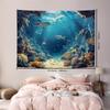 Underwater Ocean Wall Tapestry Shark Coral Reef Art Print Nature Decor For Bedroom Living Room Marine Theme Home Interior