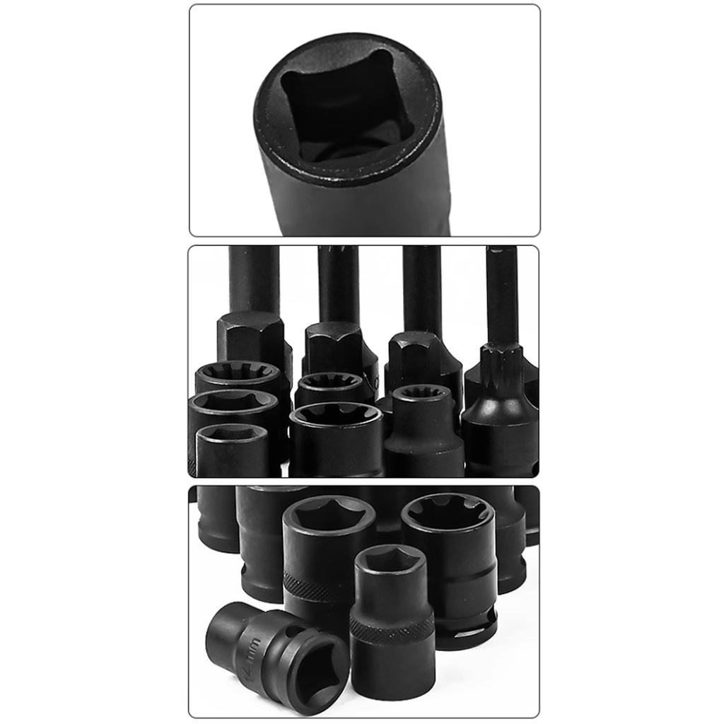 16pcs 1/2 Car Brake Caliper Cylinder Screw Removal Wrench Disassembly and Assembly Socket Tool
