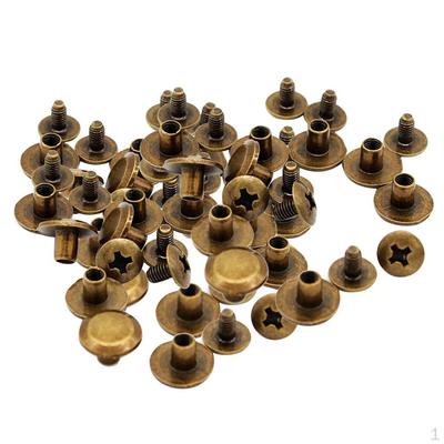 30 Stück Rundkopf Buchschrauben Nieten Gürtel 10x5mm