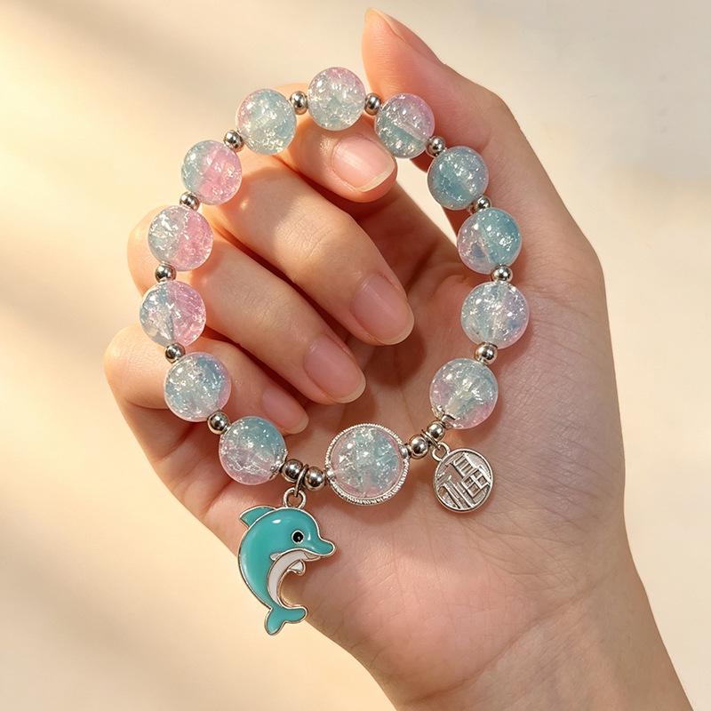 Summer Special Two-Tone Glass Beads Floral Bracelet – Luxurious & Soft Design for Women and Students