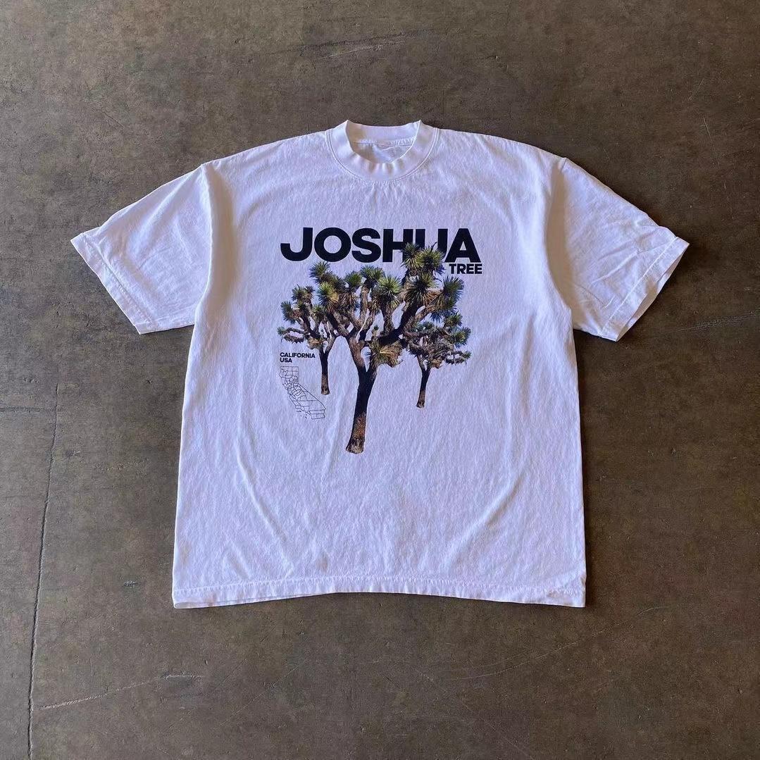 

Mens JOSHUA Trendy Instagramstyle Mens and Womens Couplethemed Limited Edition Design Shortsleeved Tshirt S