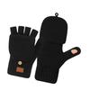 Women Knitted Half Finger Gloves  Insulated Windproof Double Layer Fleece Lining Winter Outdoor
