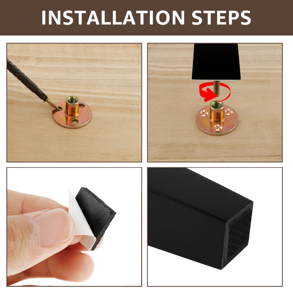 4Pcs Natural Wooden Furniture Legs 10/15cm Non-Slip Sofa Cabinets Bed Table Chair Replacement Increase Height Feet