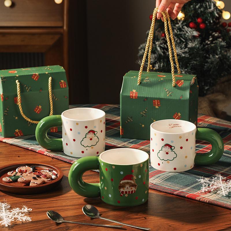 Christmas Ceramic Mug Gift Set High Value Creative Water Cup Coffee Cup Holiday Event Souvenir