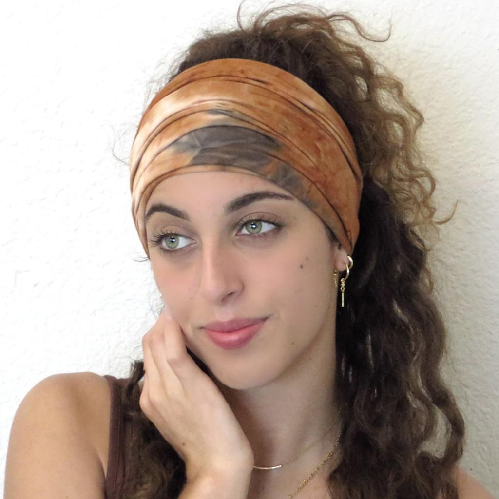 Tie-dye Headband For Women Woman Elastic Hairbands Width Hair Band Fashion Bandanas Yoga Headwear Sports Turbans Accessories New