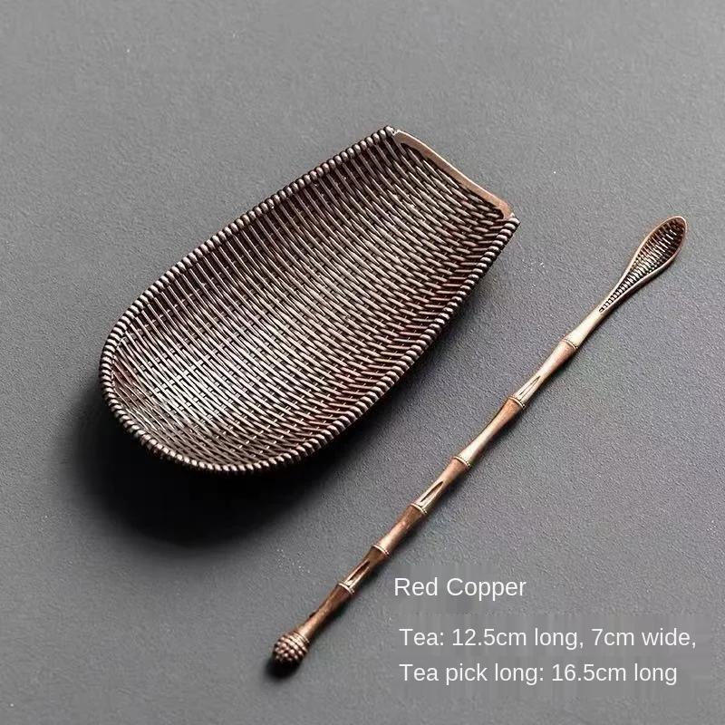 Alloy Weaving Chaze Tea Shovel Set Handmade Dustpan Shape Coffee Bean Taking Tools Traditional Kung Fu Tea-scoop Accessories
