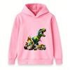 Kids Boys Girls Hoodie Sweatshirt Cool T-Rex Dinosaur Excavator Dump Truck Print Casual Pullover Hooded Tops for Construction Dino Fans