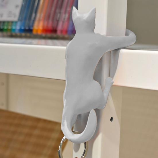 Long-Armed Cat Hook 3D Printed Climbing Cat Keys Headset Trinkets Hanger Home Office Simulation Animal Hanging Decoration