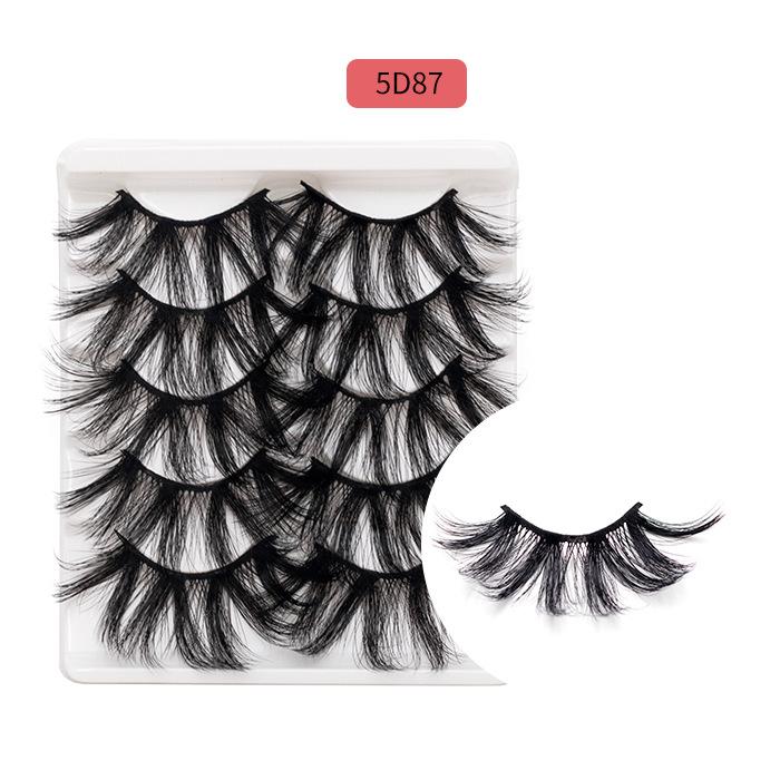 

Накладные ресницы 25 мм 5 пар ресниц из высокоимитирующего норкового волокна многослойные удлиненные утолщенные густые