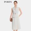 PORTS Women's Classic 2-in-1 Sleeveless Pleated Dress