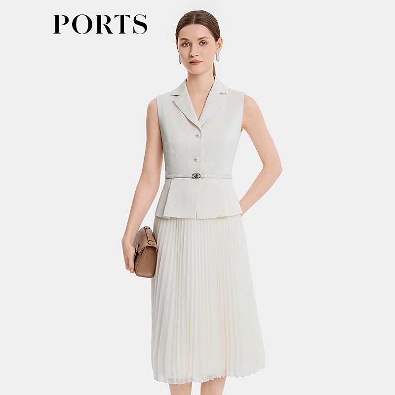 PORTS Women's Classic 2-in-1 Sleeveless Pleated Dress