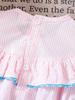 Infant Girls' 1st Birthday Embroidered Ruffle Bodysuit, Pink Stripe Cotton Sleeveless Romper