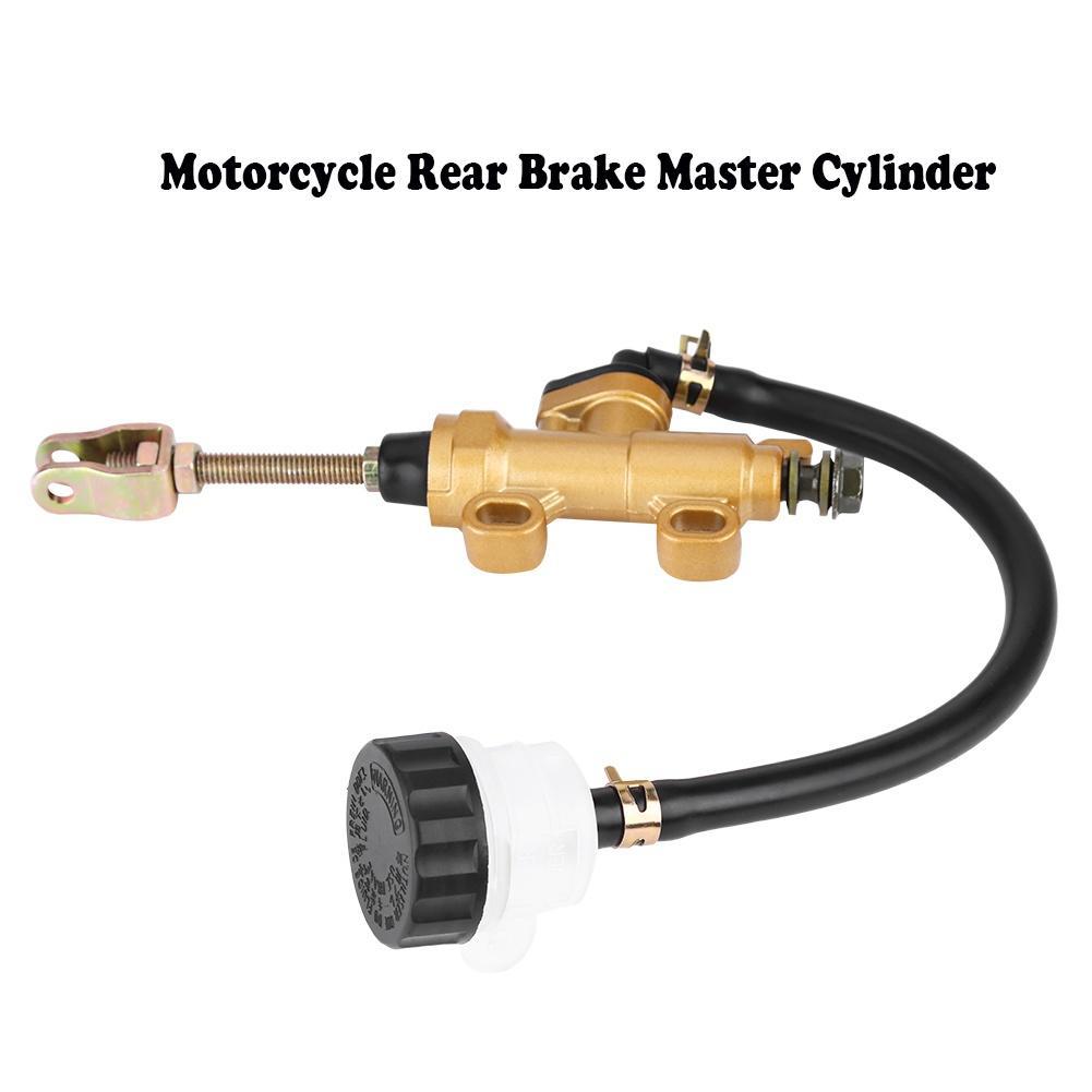 Gold Universal Motorcycle Rear Hydraulic Brake Master Cylinder Pump Folding Rear Foot Brake Cylinder with Reservoir