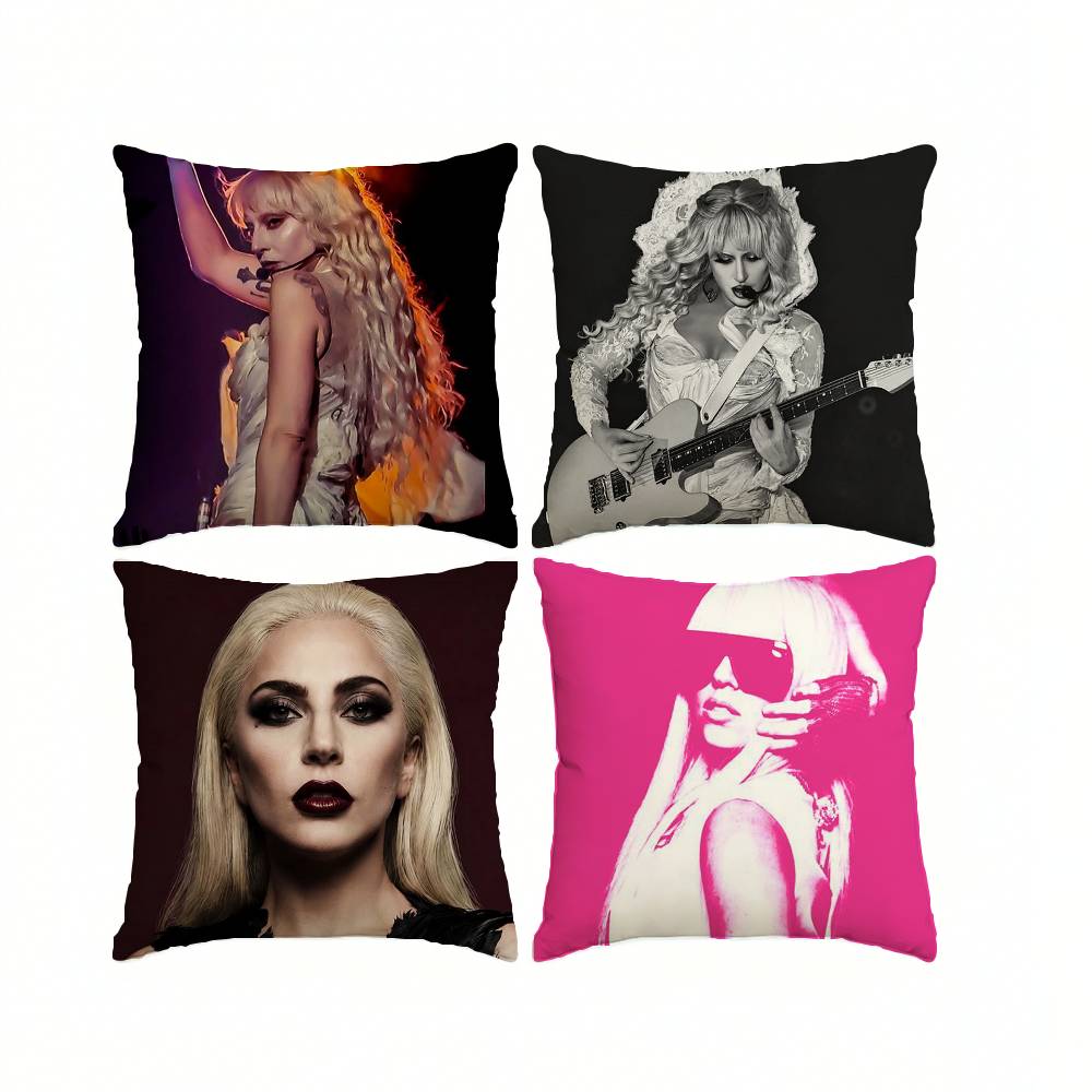 Pop Artist L-Lady Gaga Pillow Case Square Double-Sided Sofa Cushion Cover Bedroom Bedside Pillow