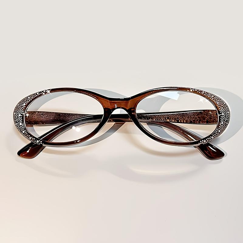 Elegant Rhinestone Cat Eye Reading Glasses for Women - Fashionable Blue Light Blocking Readers with Sparkling Rhinestones
