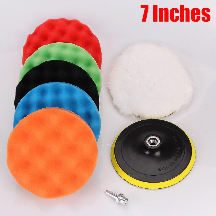 8 Stück Polierschwamm-Plattenset Plüsch Wachsen Winkelschleifen Reinigungsschwammrad Auto-Beauty-Set Elektrobohrer Polieren