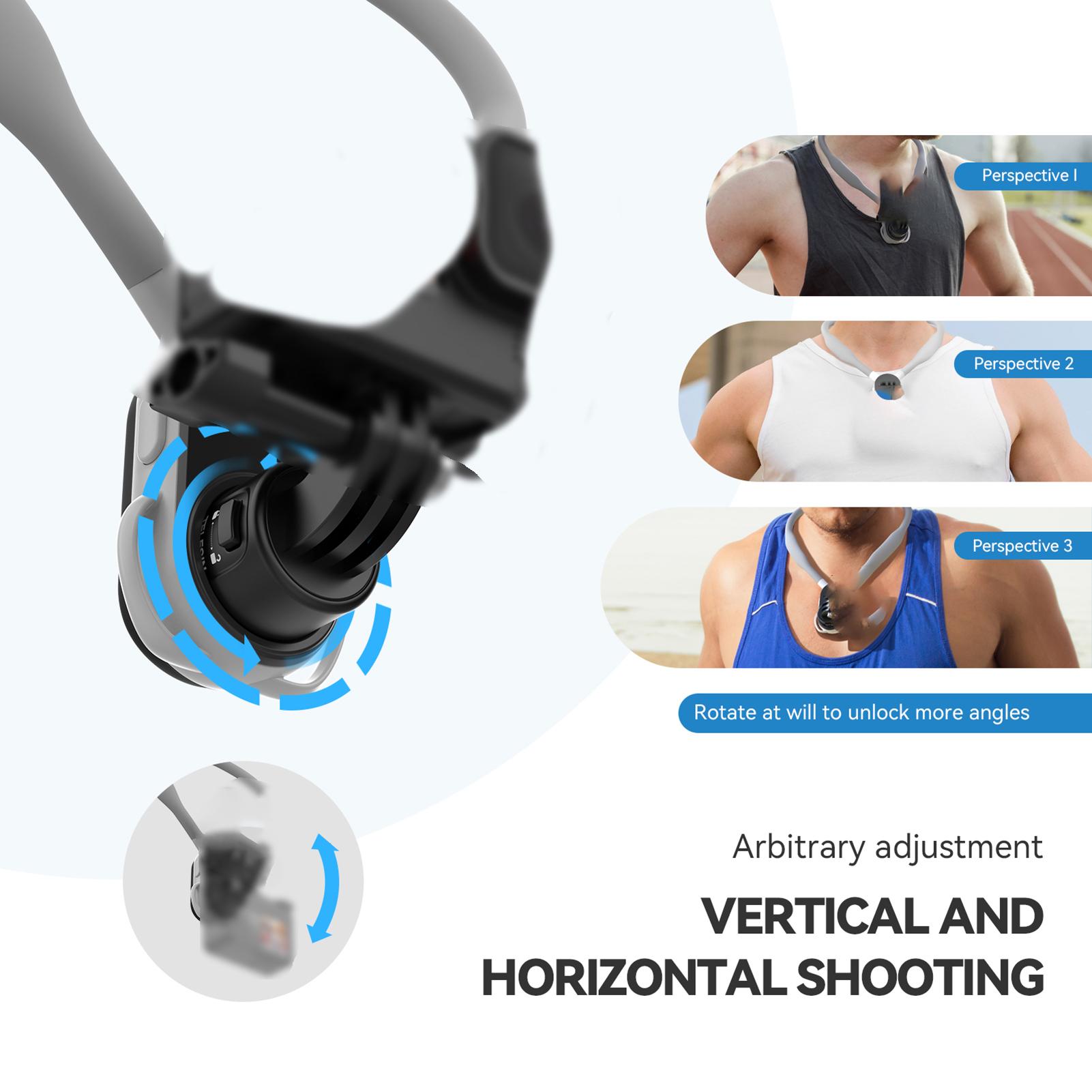 

TELESIN S2 HNB 01 U Shaped Quick Release Neck Holder Mount 2.0 Neck Mount Chest Holder with Chest Strap Replacement for 2.0mm сірий