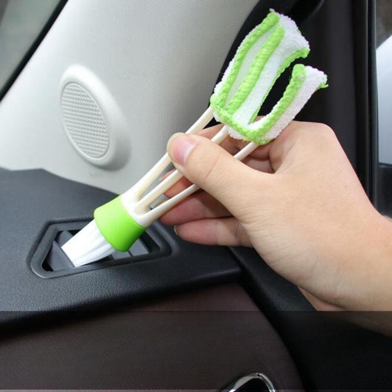 Car Dashboard Dust Brush Car Air Conditioner Out of Trend Brush Soft Bristle Brush Double Head Interior Cleaning Supplies Tools