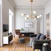 Moderne Sputnik-Kronleuchter Leuchte, 8-flammige Gold-Kronleuchter für Esszimmer, Höhenverstellbare Deckenleuchten Bauernhaus-Kronleuchter für Kücheninsel
