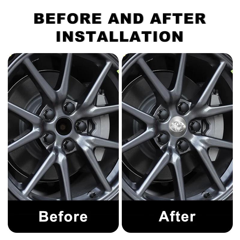 Car Wheel Center Hub Cap 56mm Emblem Decal Wheel Sticker For Toyota C-hr Prado Rav4 Yaris Hilux Prius Avensis Corolla Camry