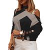 2023 Hot-Selling Women's Autumn/Winter Long Sleeve Chain Halter Print Button Top