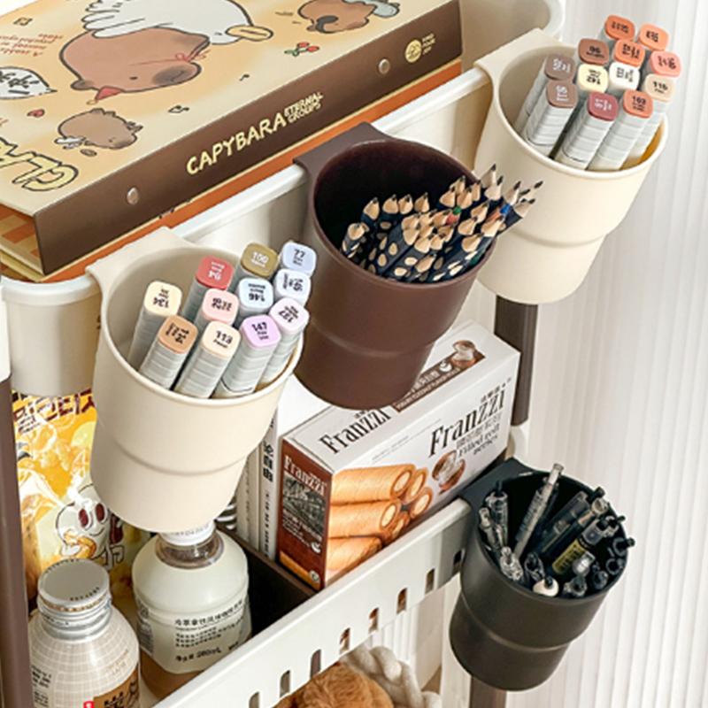 Hängender Stifthalter aus Kunststoff Tragbarer Schreibwaren-Organizer Aufbewahrungsbox mit großer Kapazität Multifunktionaler Becherhalter