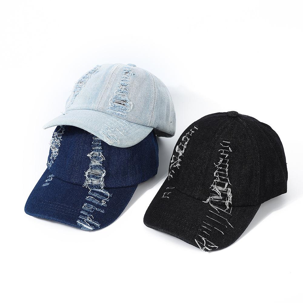 Hat Men'S Spring Summer Fashion Ripped Baseball Cap Cowboy Cap Women'S Outdoor Sunscreen Visor