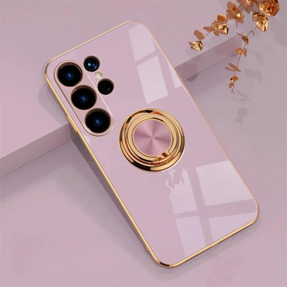 360°Rotating Magnetic Finger Ring Bracket Case For Samsung Galaxy S26 S25 Edge S24 S23 FE Plus Ultra Anti-fall Protection Cover