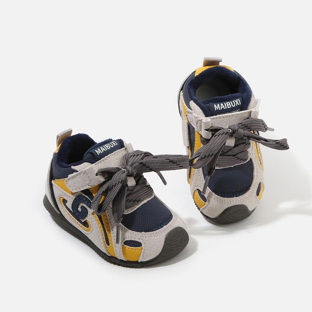 Winter 2025 Retro Non-slip Kids' Training Shoes - Boys & Girls Plus Velvet Cotton Warm Shoes