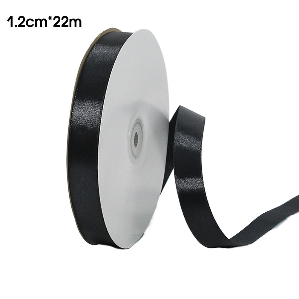 Satin Ribbon Black Polyester Gift Wrapping Bow for Wedding Cake Bouquet DIY Craft Hair Accessory Decoration