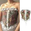 Vintage Floral Corset Vest Push Up Crop Tops Bustier Corset Top Lace Up Corset Top Strapless Bodice Corset Top