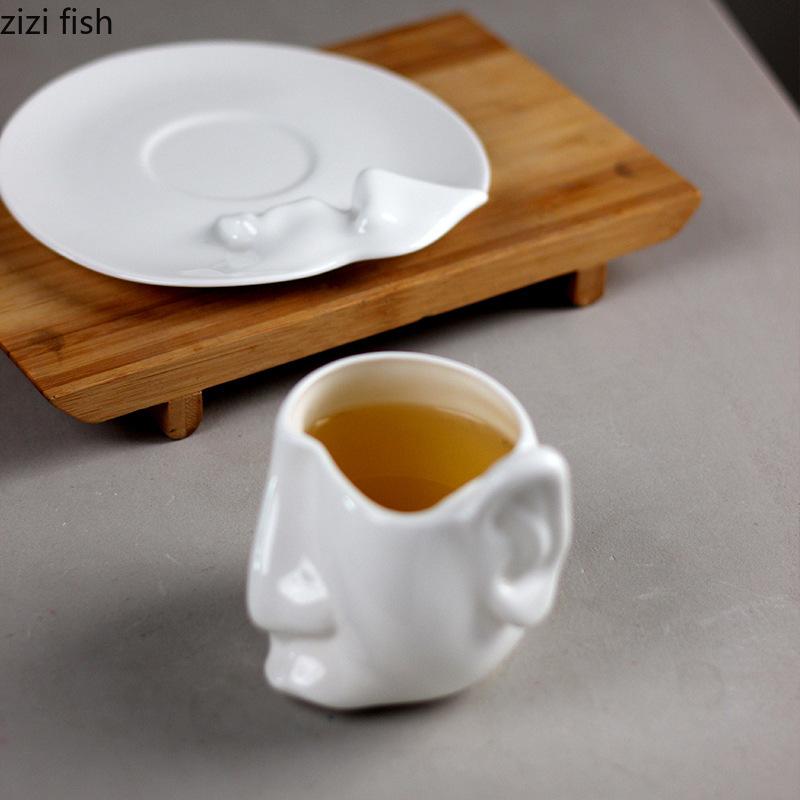 Bone Porcelain Kissing Mug and Dish Set Afternoon Tea Coffee Cup Creative Latte Cup Milk Cup Beverage Mug Home Water Cups Teacup