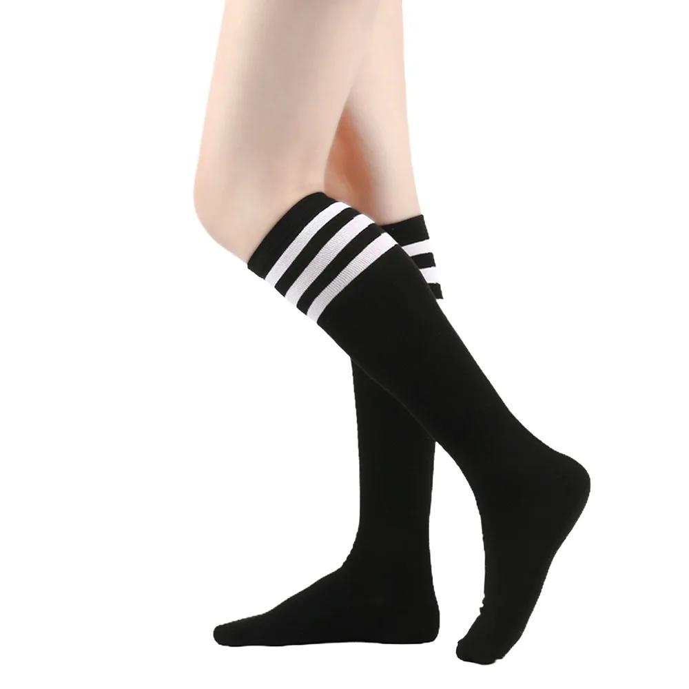 Solid Knee Length Socks Women's Striped Lolita Warm Hip-hop Sports Socks Harajuku Socks JK White Sock