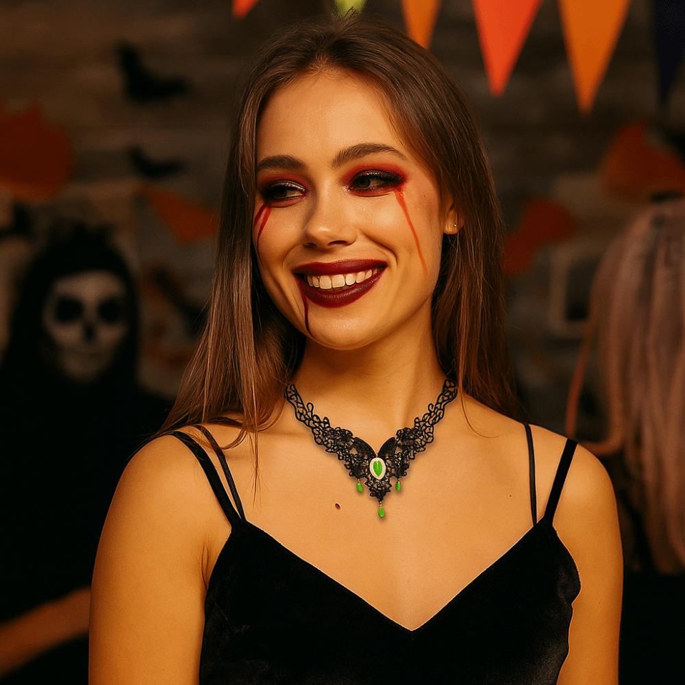 Strass Halloween Halskette Anhänger Halloween Schlüsselbein Choker Gothic Accessoires