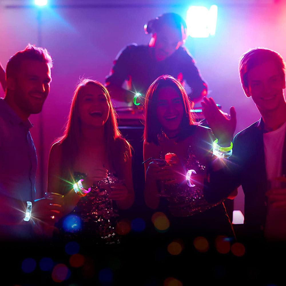10Pcs Led Glow Bracelets Wristbands Glow In The Dark Party Supplies Neon Light Up Bracelet Wedding Party Decor