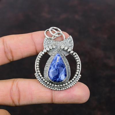 Sodalite Pendant Beautiful Jewelry 925 Sterling Silver Pendant A One Quality Gemstone Jewelry Handmade Pendant Gift For Wife Elegant Jewelry