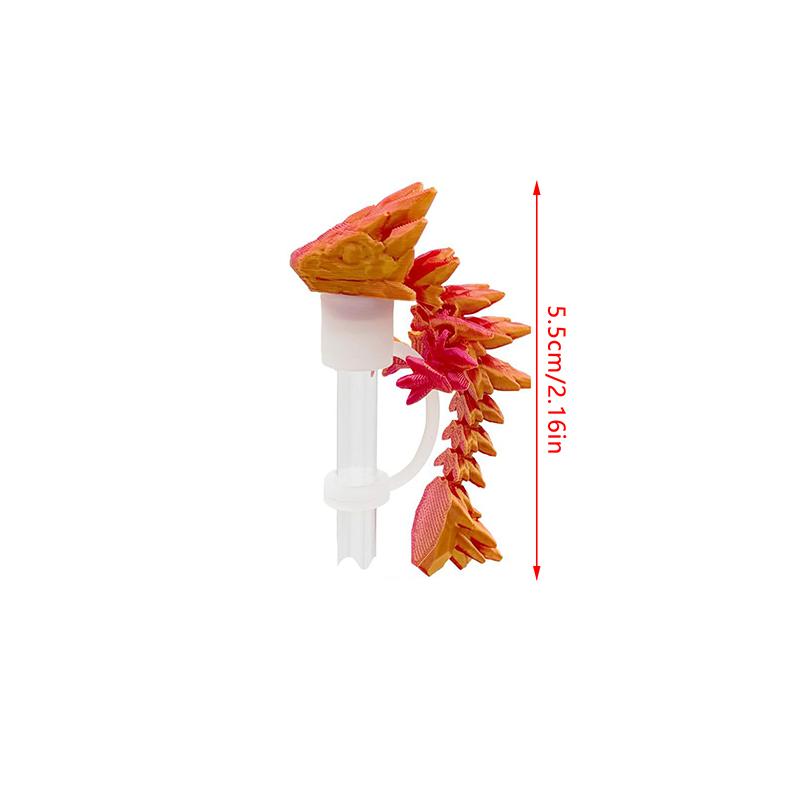 

Силіконова накладка з соломинкою з 3D-принтом Mini Dragon Straw Cover Cap, сумісна з аксесуарами для домашніх чашок Stanley 30 і 40 унцій 2PCS