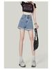 Women's Summer 2025 High-Waist Loose Fit Denim A-Line Shorts