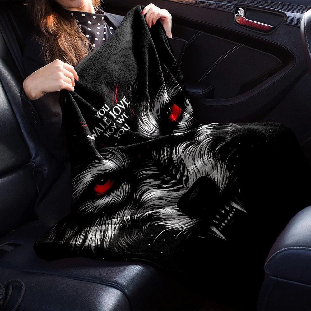 1pc Wolf Love Throw Blanket Soft Flannel, Cozy All Season Polyester Perfect for Home, Office
