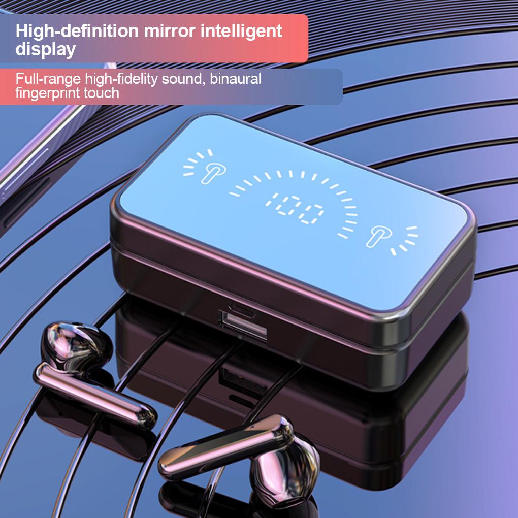 2024 New TWS Wireless Bluetooth Earphones 5.1 Headphones Stereo Sports IPX7 Waterproof 3500mAh Charging Case Mirror Earbuds with Mic