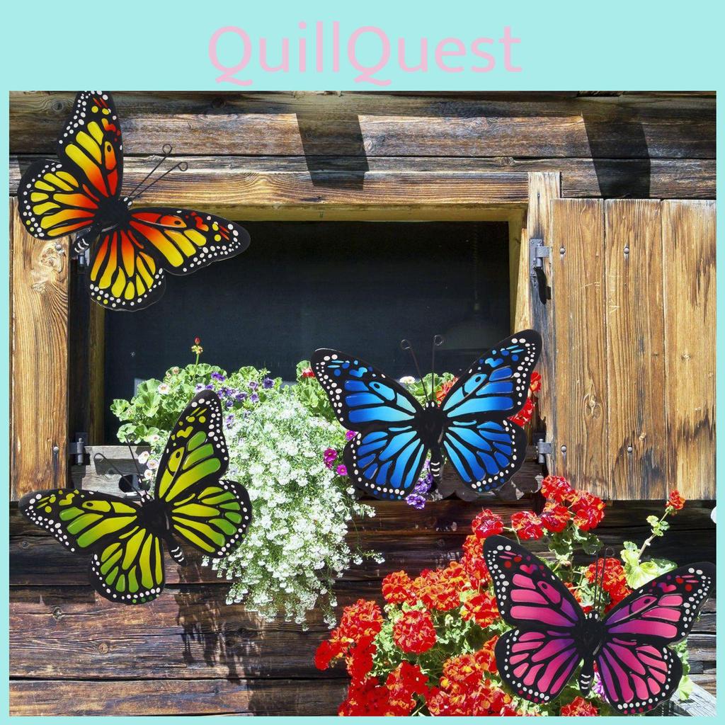 Striped Butterfly Fine Metal Wall Decoration Toy For Garden Home Gift Decor