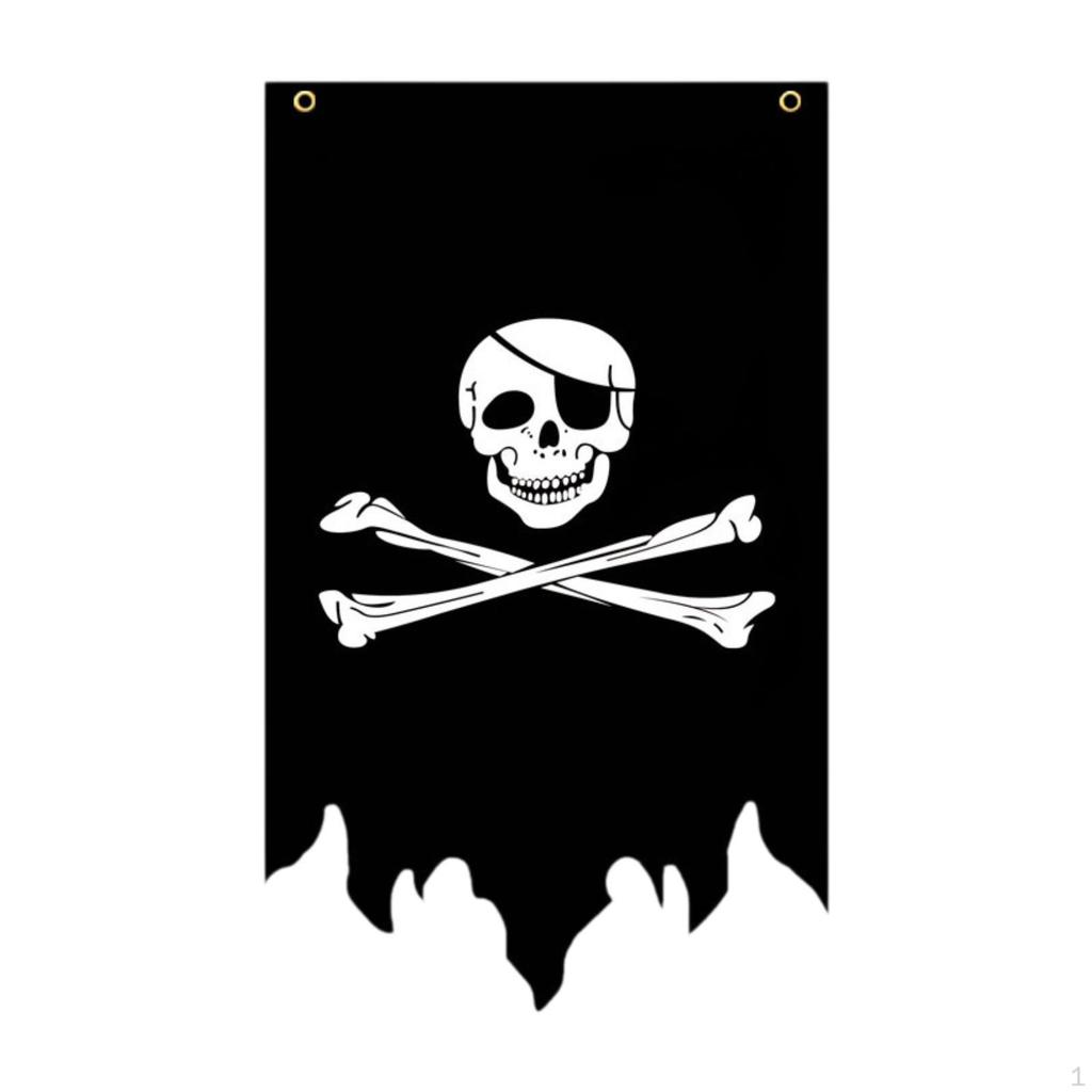 Crossbone Flag for Halloween Themed Party Indoor Outdoor Decoration