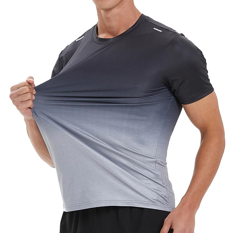 Men's Fitness Short Sleeve T-shirt Tennis and Basketball Sportswear Summer Breathable Running Shirt Gym Workout Shirts