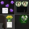 Glow-In-The-Dark Switch Stickers Purple Star Green Fairy Design Self-Adhesive Removable Pvc Wall Sticker Home Decor Luminous Art
