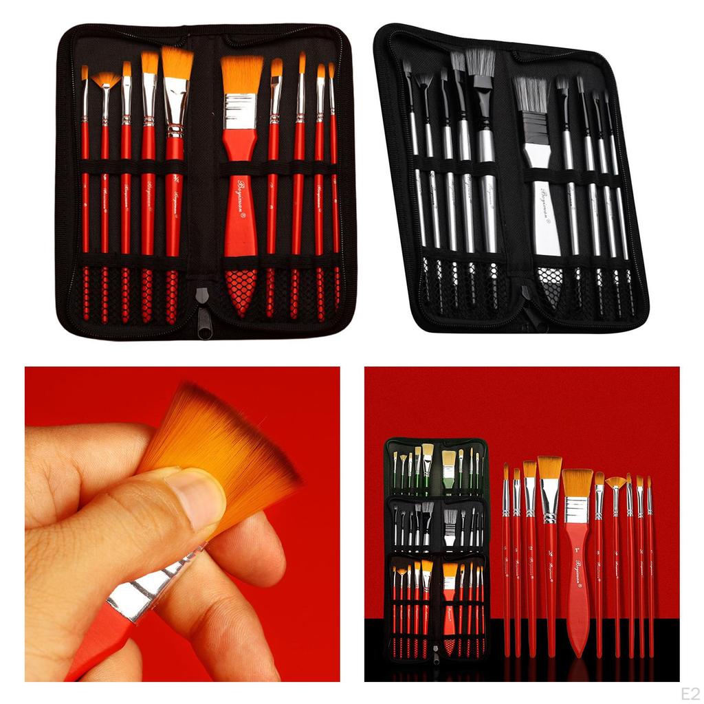 10 PCS Artist Brushes with Carrying Case, Suitable , Acrylic, and Gouache ing, for Adults Kids
