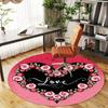 1pc Heart Love Round Chair mat office Area Rug - Non-Slip, Floor Mat for Office, Bedroom, Ideal home decor gift c0112034