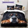 Black Bernese Mountain Dog Pattern Bedding Home Decoration Birthday Gift (1 * duvet cover + 2 * pillowcase, without core)