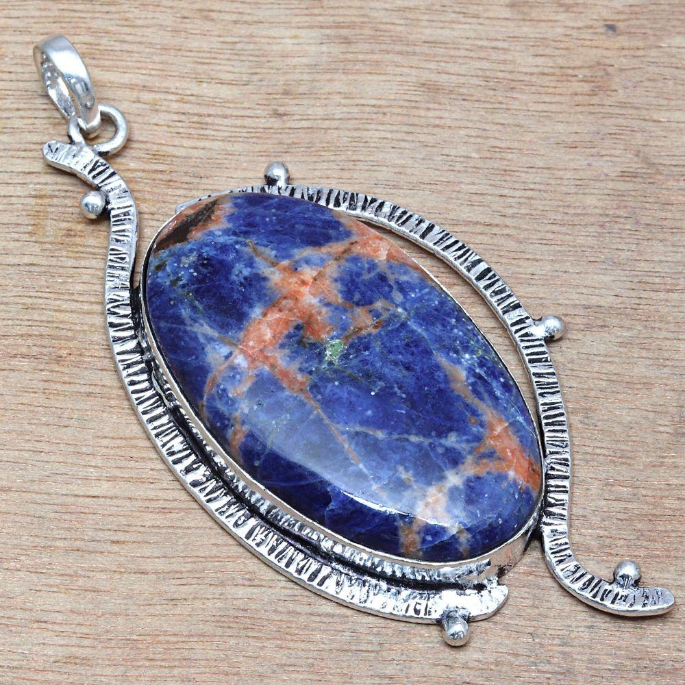 Necklace Sodalite Gemstone Handmade Jewelry 3"