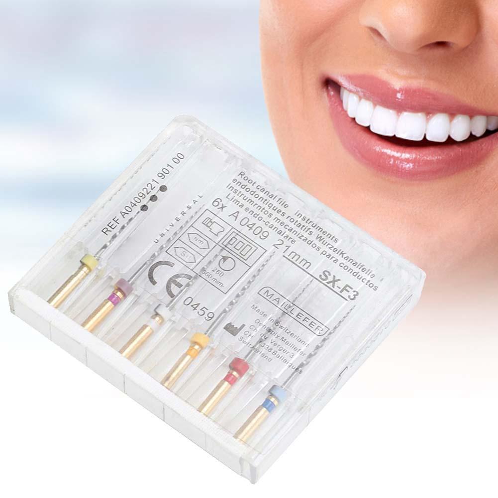 6 Pièces Professionnel Dentaire Canal Radiculaire Niti Lime Aiguilles Endodontiques Instrument Dentaire SX F3 (21mm)